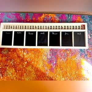 Hobby Lobby Calendar and chalk board organizer.